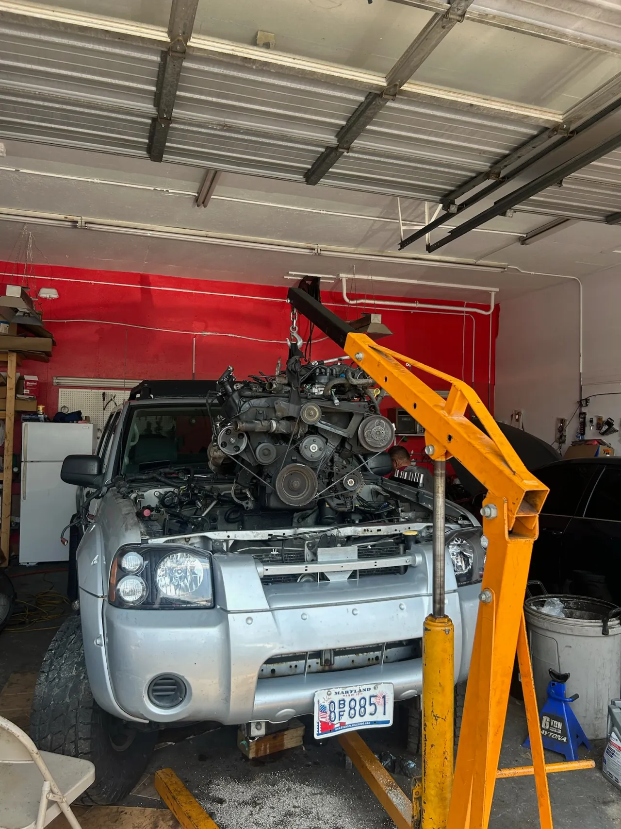 Engine repair underway in the Rivera workshop